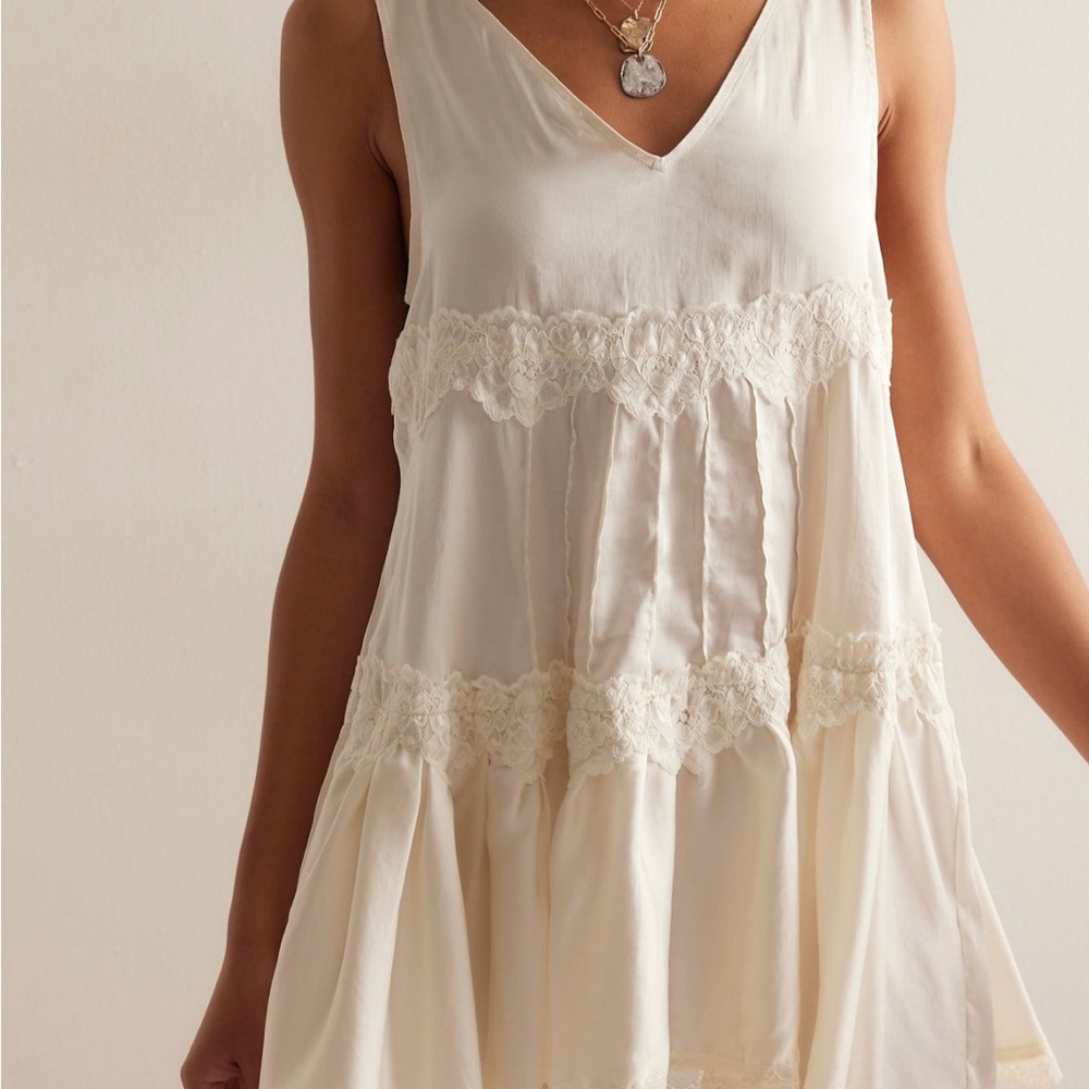 Free People Tofu / Sand  Lace Mini Dress